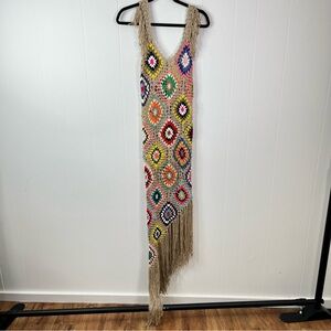 Granny Square Maxi Dress bohemian festival-ready Size Medium